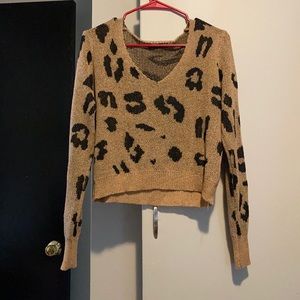 SHEIN Leopard crop sweater